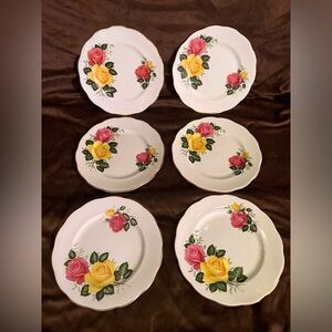 6x “June Delight” Royal Albert Bone China plates